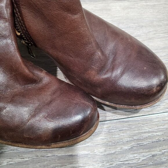 Kork Ease Women's Natalya Wedge Ankle Boots Leather Side Zip Round Toe Brown 8M - Picture 14 of 14